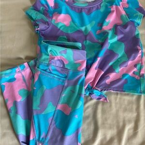 Colorful Camouflage Activewear Set